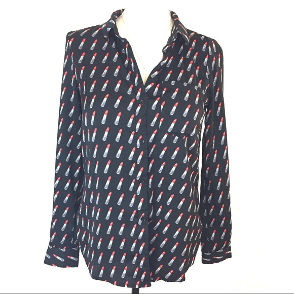 Forever 21 Tops - Forever 21 Long Sleeve Lipstick Shirt Size Small